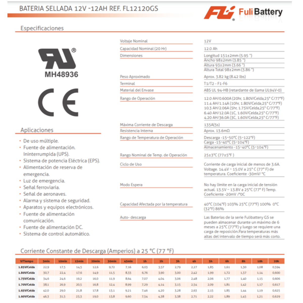2 baterias 12V-12Ah para o empilhador semi-elétrico ligeiro Ref