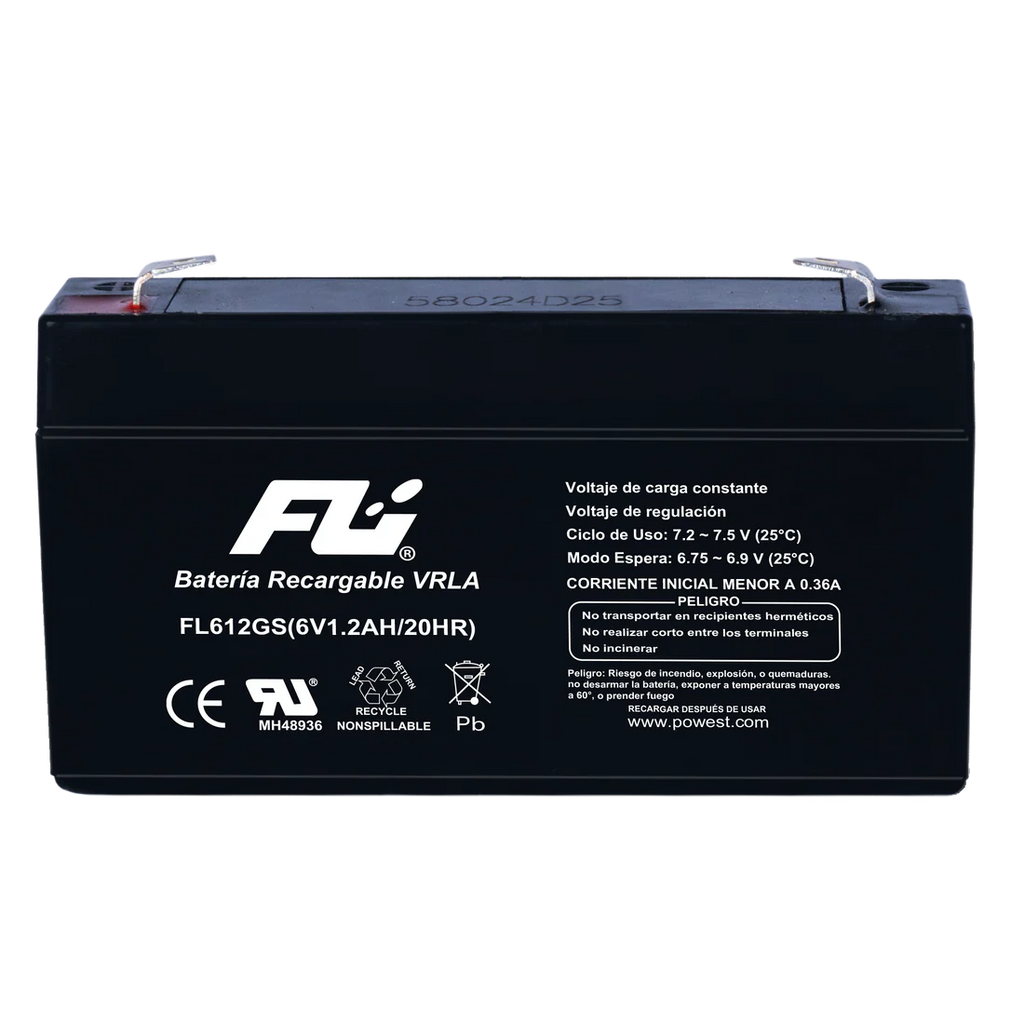 BATERIA SELLADA 6V-1.2AH REF. FL612GS FULI BATTERY