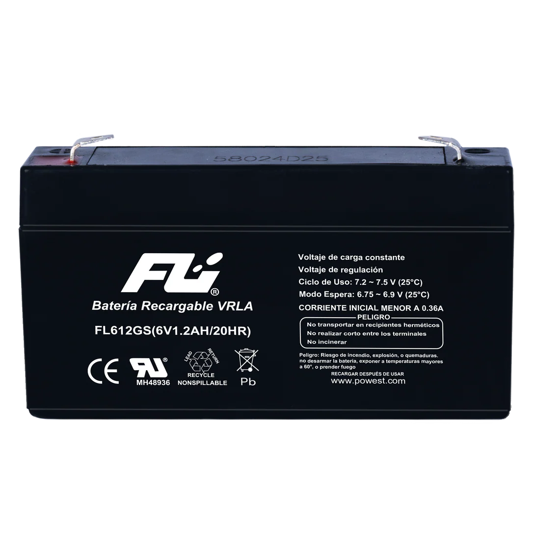 BATERIA SELLADA 6V-1.2AH REF. FL612GS FULI BATTERY