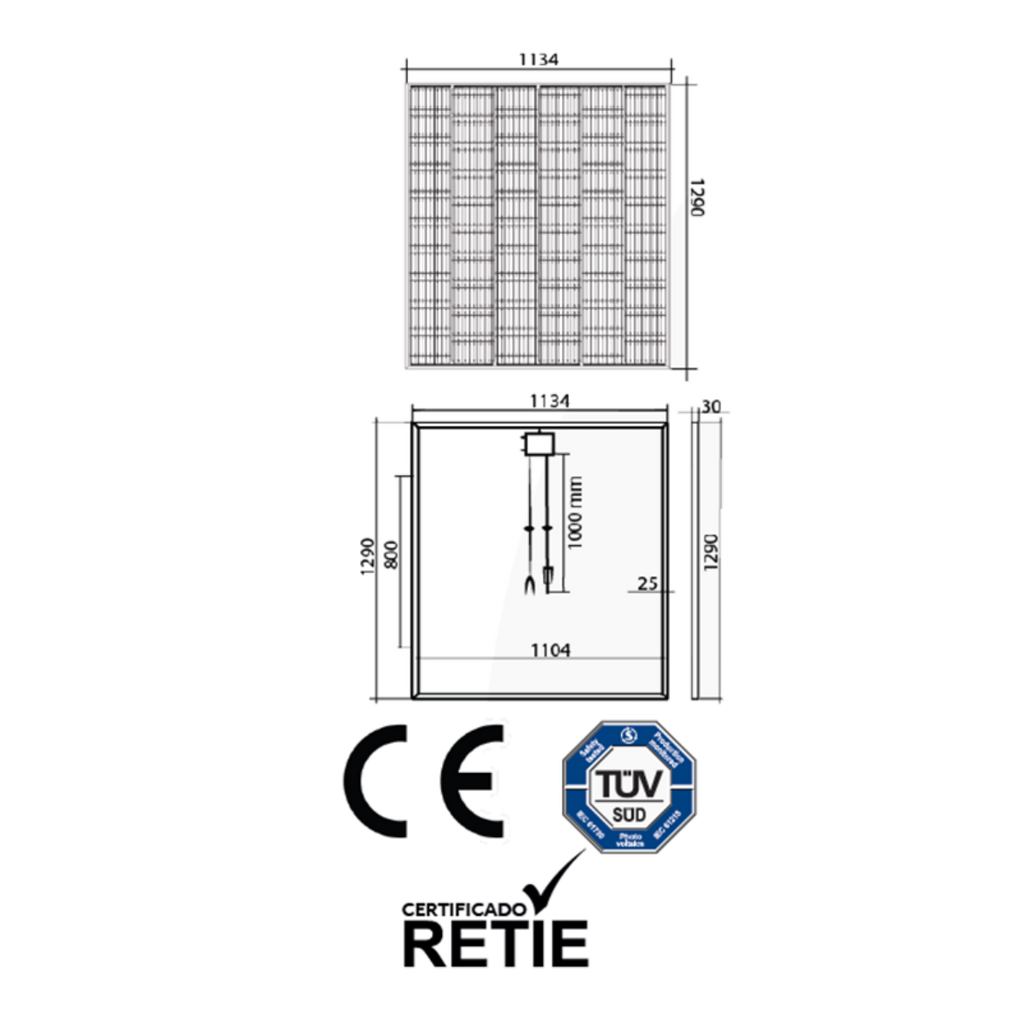 PANEL SOLAR MONOCRISTALINO 300W POWEST