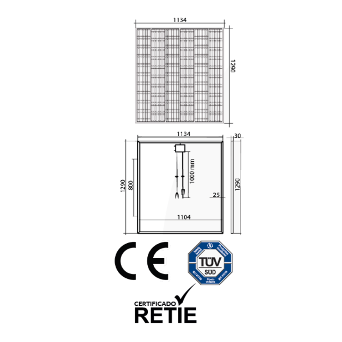 PANEL SOLAR MONOCRISTALINO 300W POWEST