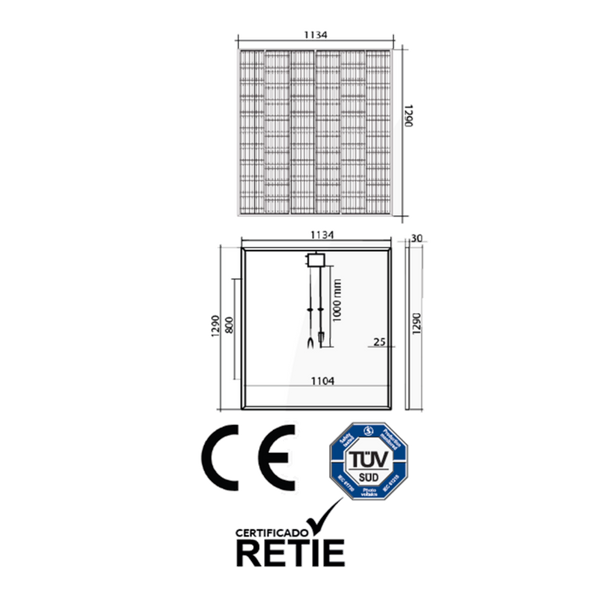 PANEL SOLAR MONOCRISTALINO 300W POWEST