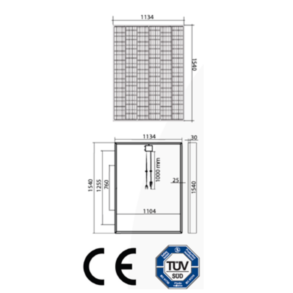 PANEL SOLAR MONOCRISTALINO 360W POWEST