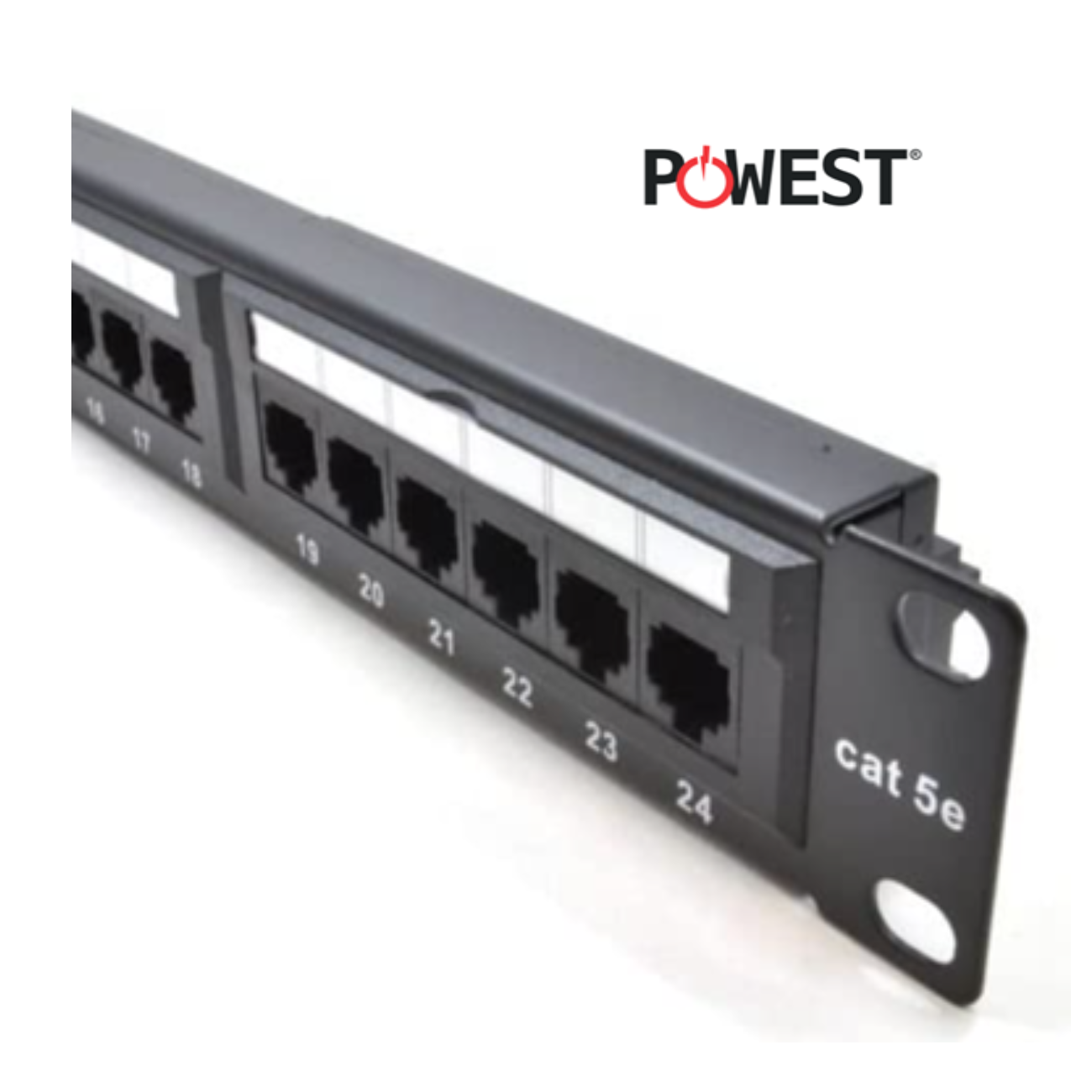 PATCH PANEL 24 PUERTOS 1U CAT 5E POWEST