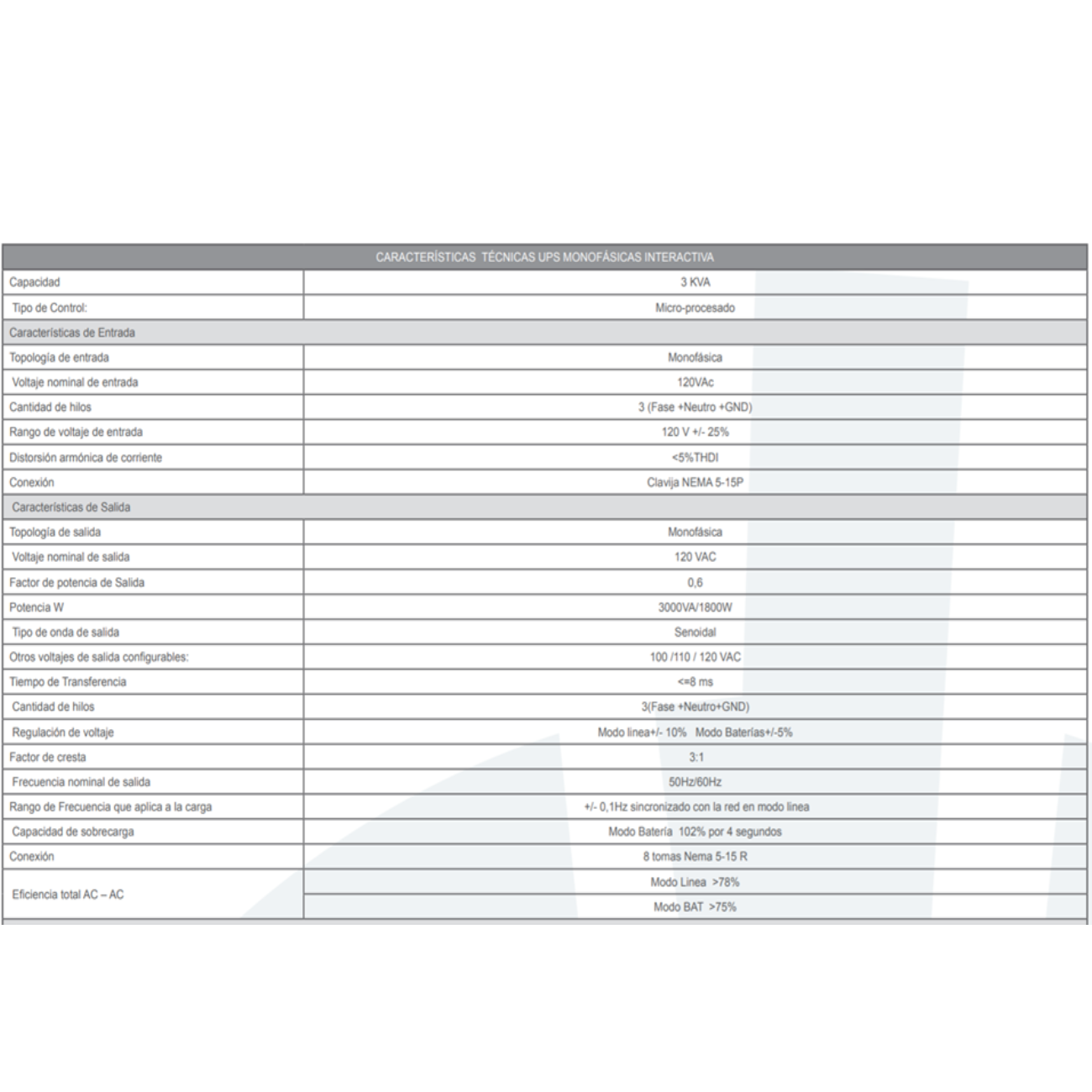 UPS INTERACTIVA 3KVA 1800W POWEST