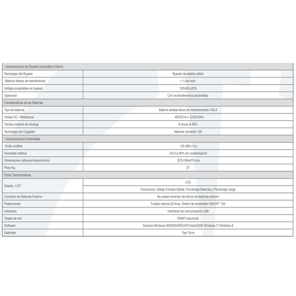 UPS INTERACTIVA 3KVA 1800W POWEST